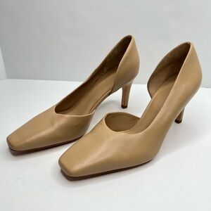 Vince Tiana Point-Toen Nude Tan Leather D’Orsay Pumps Size 8
